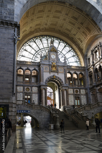 Entrance of the railway station in Antwerp