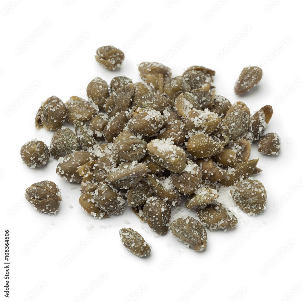 Heap of capers in salt Heap of capers in salt
