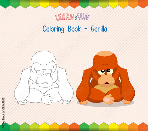 Gorilla coloring book educational game
