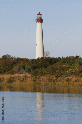 Lighthouse on the coast of New Jersey at Cape May.