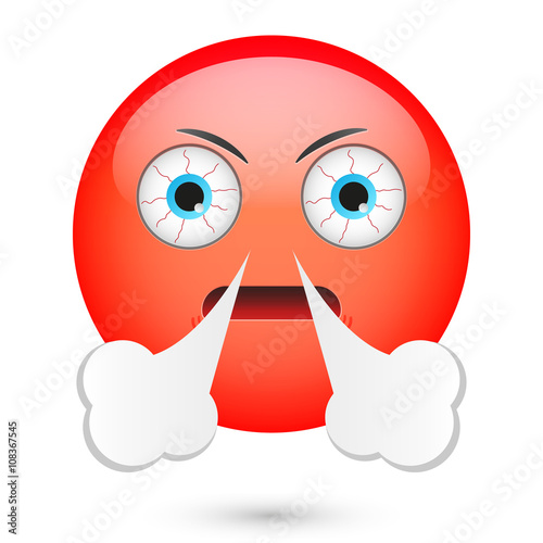 Angry emoticon. Isolated vector illustration on white background