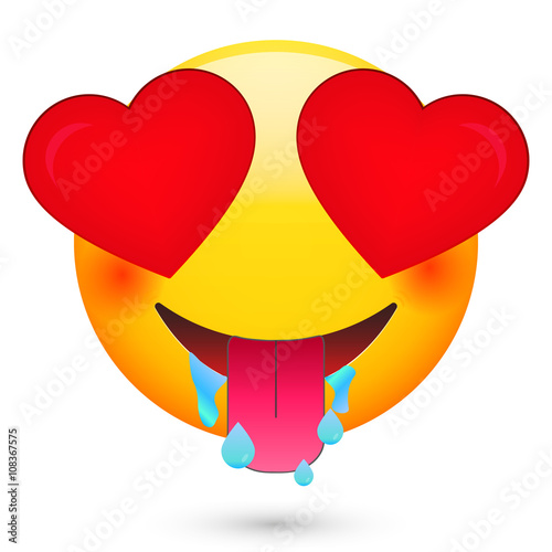 Love feaver emoticon. Isolated vector illustration on white background