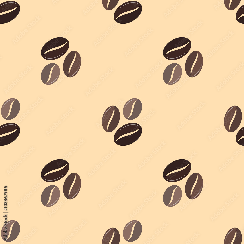Obraz premium vector coffee beans seamless pattern.
