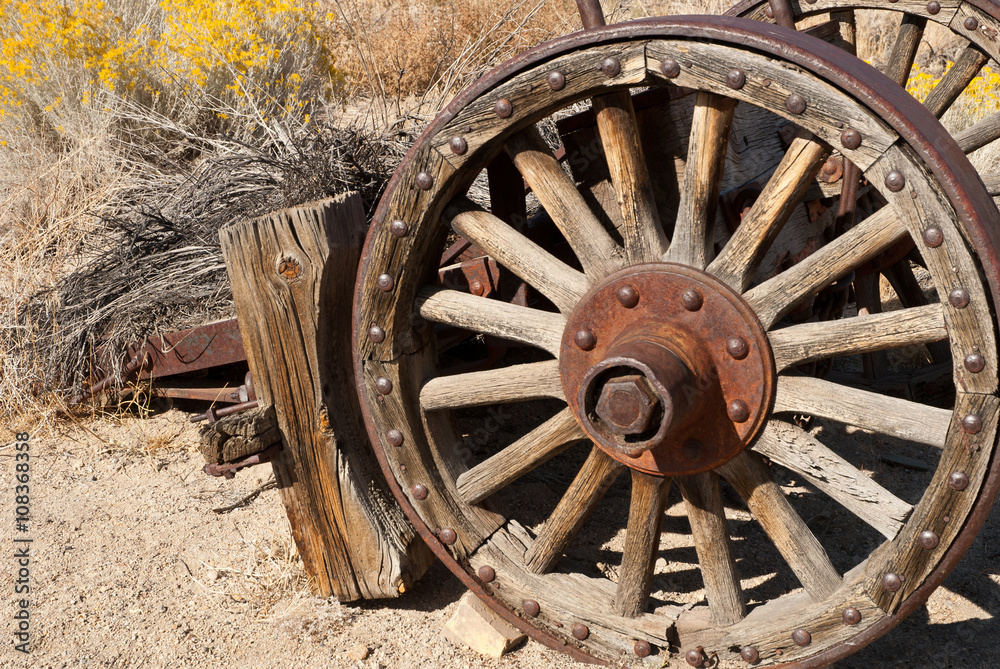Old Wagon Wheel in the California Desert