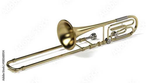 3d rendering of bass trombone photo