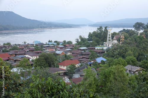 Roof village on a bright day