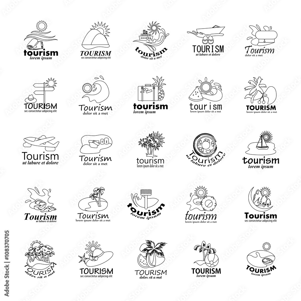 Tourism Icons Set-Isolated On White Background.Vector Illustration,Graphic Design