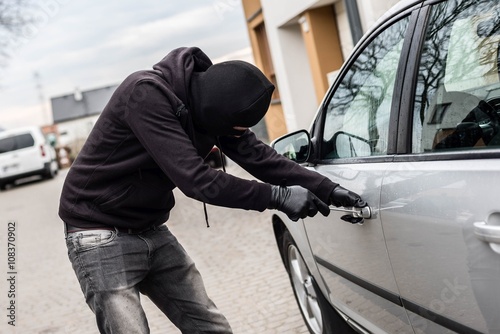 Obraz na płótnie Car thief, car theft w salonie