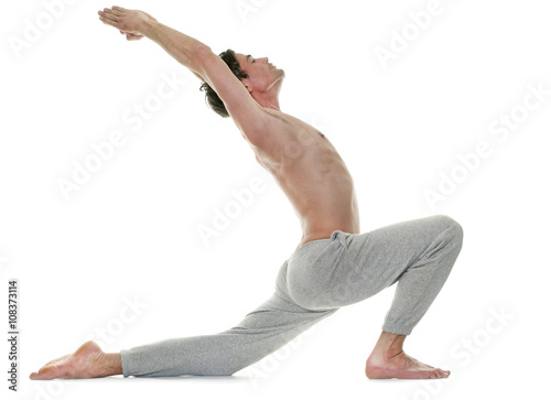 man doing yoga photo