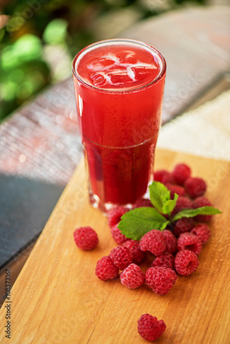 fruit drink with raspberries