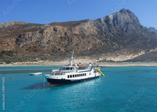 Tourist Cruise Ship - Greece, Crete, Balos Bay / Passanger Ship Anchored In Balos Bay © ruza74
