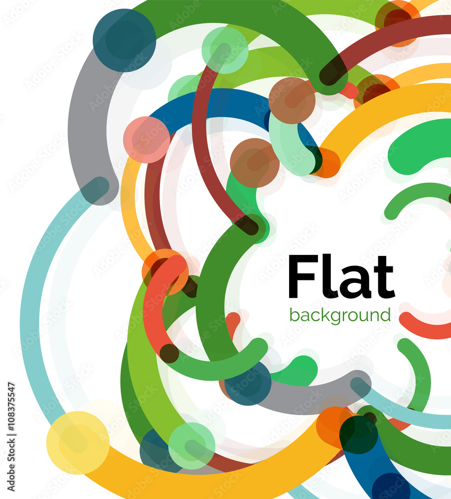 Colorful connected lines on white - abstract background Colorful connected lines on white - abstract background