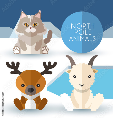 North Pole Animals : Vector Illustration