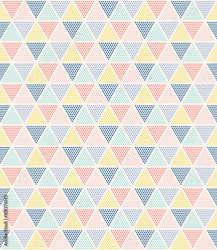 triangle pattern of multicolour dots.