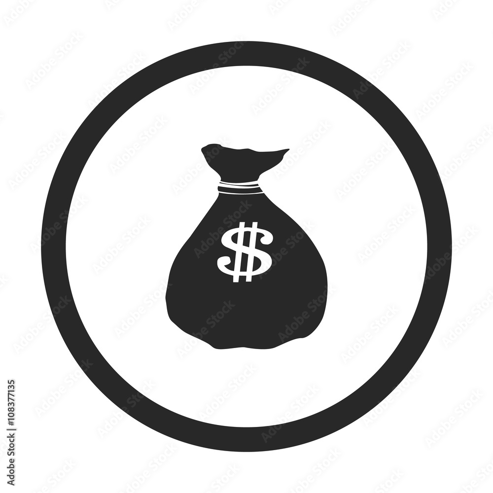 Money bag dollars sign simple icon on background Money bag dollars sign simple icon on background