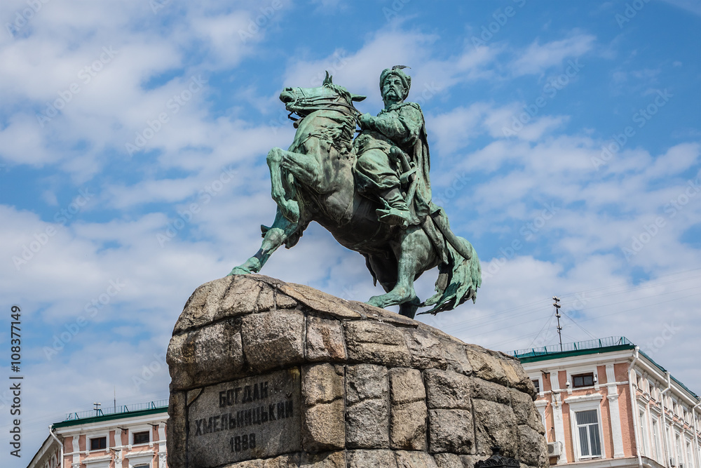 Monument of famous Ukrainian Hetman Bogdan Khmelnitsky. Kiev.