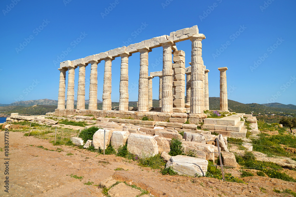 Fototapeta premium temple of Poseidon at Cape Sounion Attica Greece
