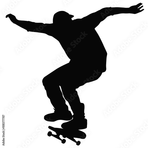 Teenager ride on a skateboard
