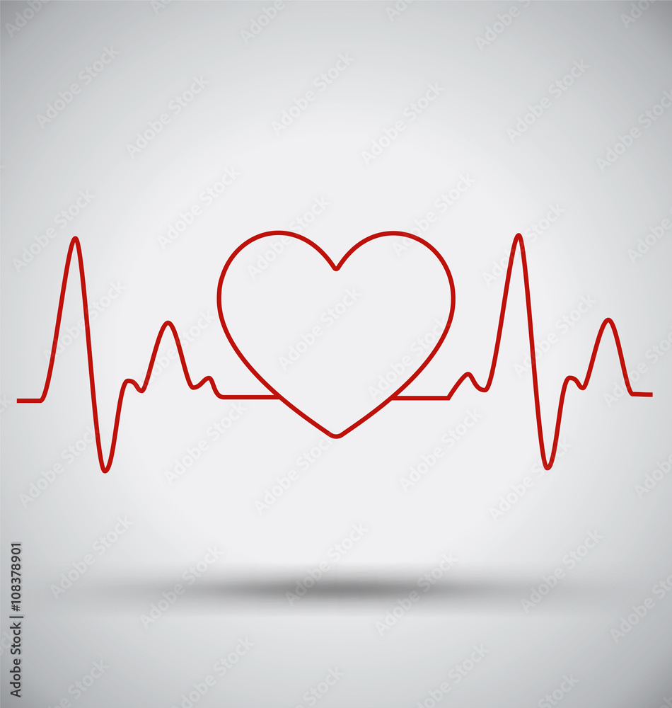 Heartbeat Connect Heart Shape and EKG, Medical Concept Heartbeat Connect Heart Shape and EKG, Medical Concept