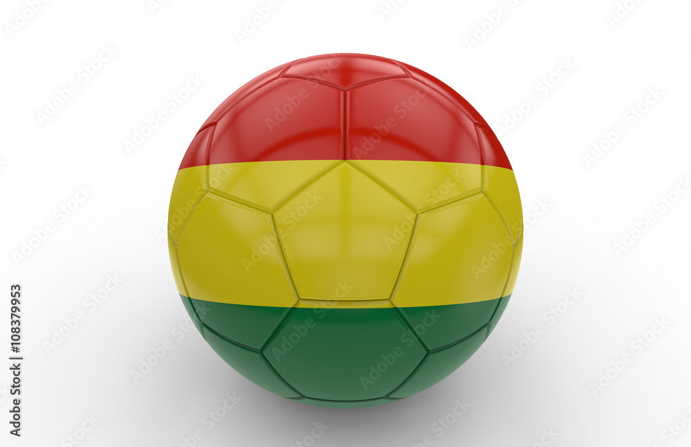 Soccer ball with Bolivia flag; 3d rendering