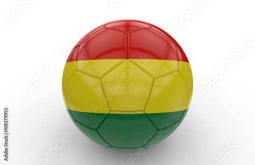 Soccer ball with Bolivia flag  3d rendering