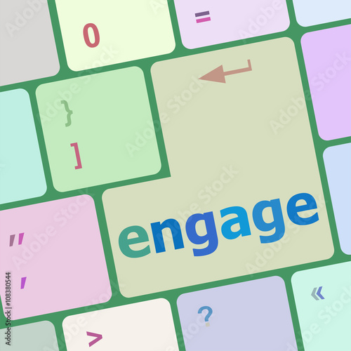 engage button on computer pc keyboard key vector illustration