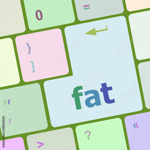 computer keyboard with a word fat vector illustration