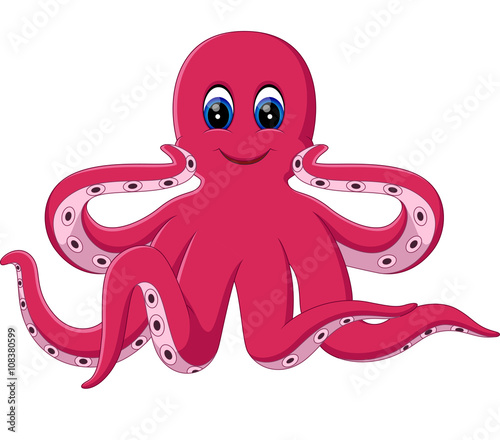 illustration of cute octopus cartoon