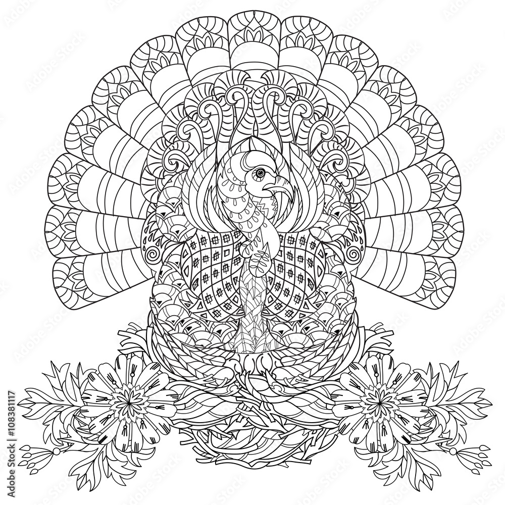 Premium Vector  Hand drawn ornament design adult coloring page