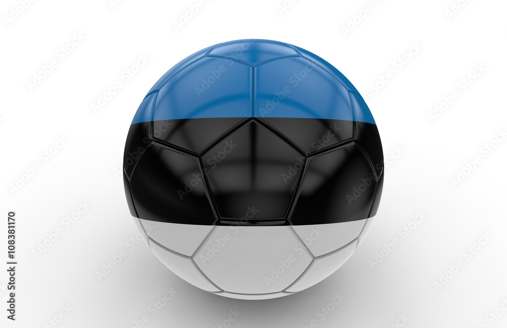 Fototapeta premium Soccer ball with Estonia flag; 3d rendering