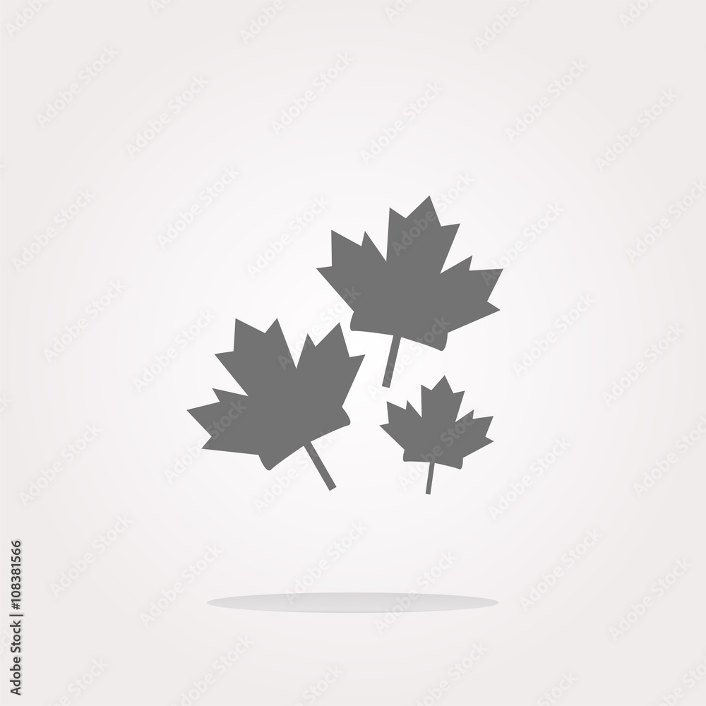 vector Maple leaf icon on web button. Web Icon Art. Graphic Icon Drawing vector Maple leaf icon on web button. Web Icon Art. Graphic Icon Drawing