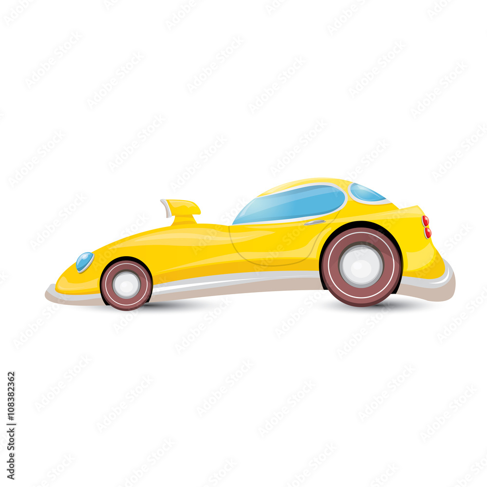 vector cartoon orangecar isolated on white vector cartoon orangecar isolated on white