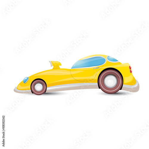 vector cartoon orangecar isolated on white