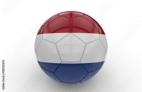 Soccer ball with Netherland flag  3d rendering