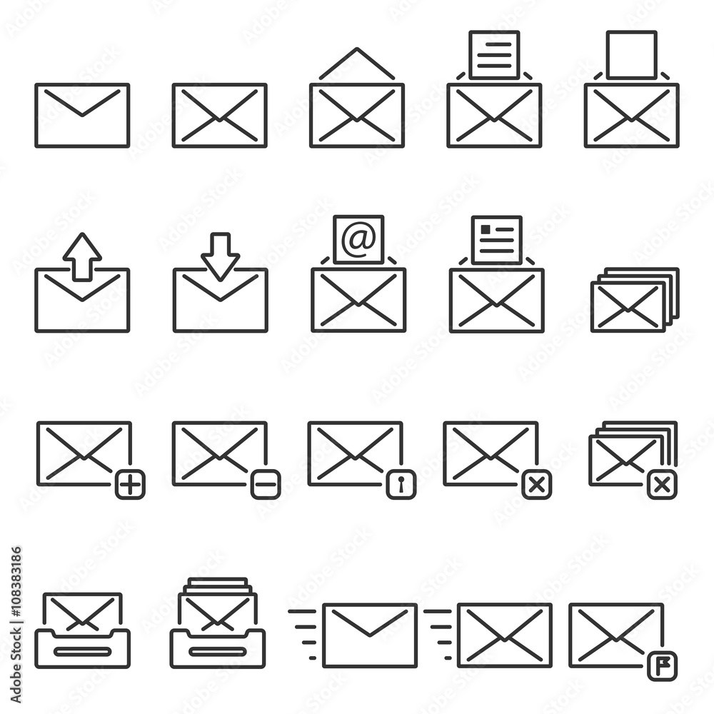 Mail icons,Vector EPS10. Mail icons,Vector EPS10.