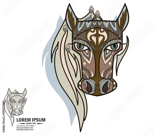 Creative multicolor and black and white logo and brandbook eleme