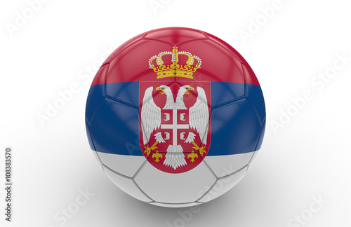 Soccer ball with Serbia flag; 3d rendering