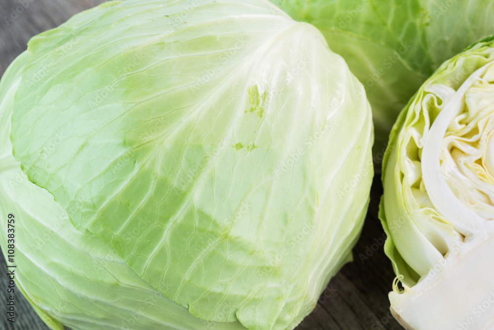 Fototapeta premium Fresh, organic green cabbage.