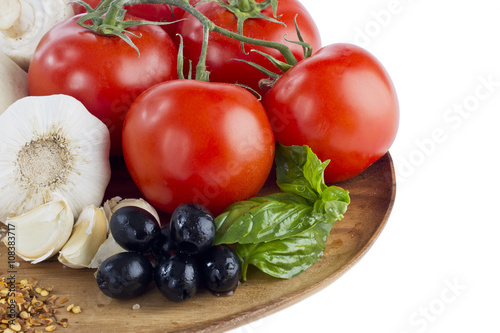 variety of fresh ingredient for pizza