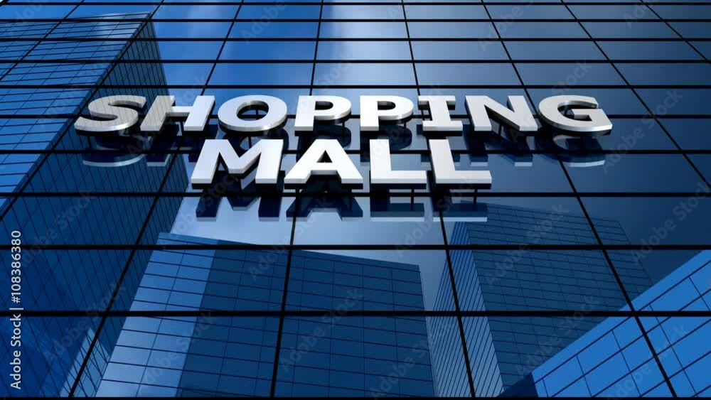 Shopping mall building blue sky timelapse.	