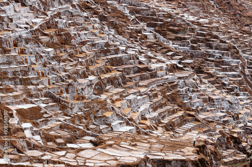 South America, Peru,  Salt mine in the Sacred Valley