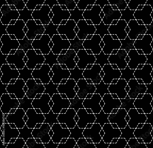 Vector modern seamless geometry pattern hexagon, black and white abstract geometric background, subtle pillow print, monochrome retro texture, hipster fashion design