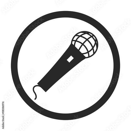 Microphone retro sign simple icon on background