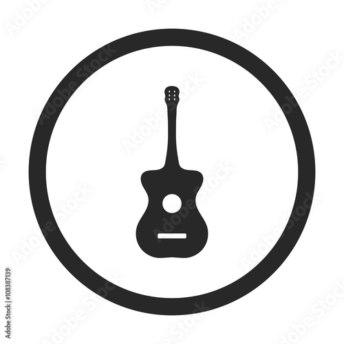 Acoustic guitar sign simple icon on background