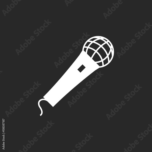 Microphone retro sign simple icon on background
