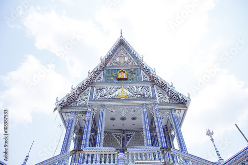 beautiful Buddhist church with sky in Chantaburi, Thailand photo