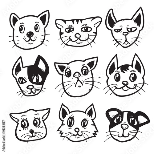 Fototapeta Naklejka Na Ścianę i Meble -  Cartoon cats set