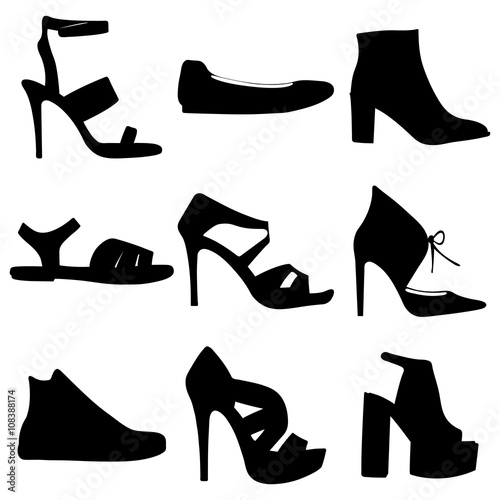 Isolated women shoes vector set on white background - Eps10 Vector graphics and illustration