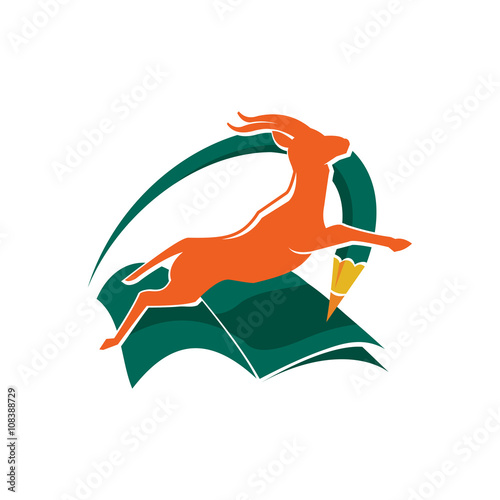 Antelope Running Wildlife Story Book Illustration