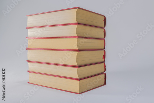 a stack of books isolated on White background